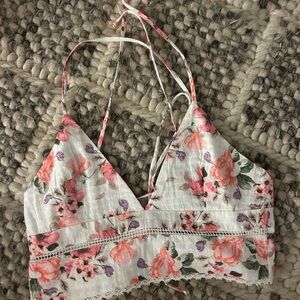 Zara Floral Pink and Purple Crop Top